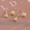 Wholesale Women's Luxury Round Copper Earrings With Diamond Geometric Spherical Design And Electroplating Treatment