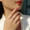 Wholesale Women's Luxury S925 Silver Geometric Moissanite Inlaid Ring