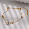 Wholesale Women's Luxury Small Waist Titanium Steel Bracelet With Gold Diamond Encrusted Non Fading Cold Wind Niche Jewelry