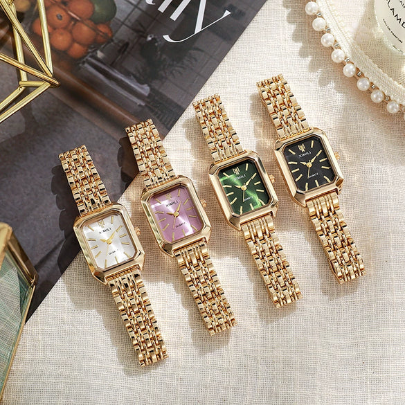 Wholesale Women's Luxury Square Quartz Watch With Steel Belt And Alloy Case And Strap