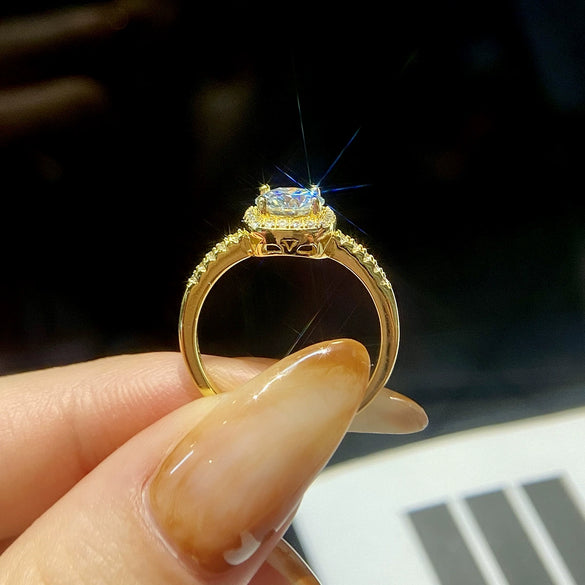Wholesale Women's Luxury Square Rings Made Of S925 Silver With Geometric Pattern And Electroplating Treatment