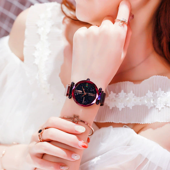 Wholesale Women's Magnet Watch Alloy Case Stainless Steel Strap Round Dial Leisure Style
