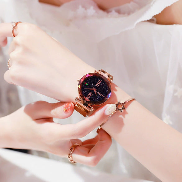 Wholesale Women's Magnet Watch Alloy Case Stainless Steel Strap Round Dial Leisure Style