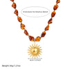 Wholesale Women's Maillard Geometric Irregular Beaded Goldplated Stainless Steel Sun Pendant Necklace