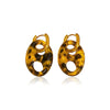 Wholesale Women's Maillard Style Animal Zodiac Geometric Resin Earrings With Vacuum Real Gold Plating In Pvd Furnace