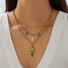 Wholesale Women's Maillard Style Doublelayered Goldplated Stainless Steel Cross Pendant Necklace Choker