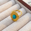 Wholesale Women's Maillard Style Geometric Stainless Steel Electroplated Tiger Eye Opening Adjustable Ring