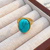 Wholesale Women's Maillard Style Geometric Stainless Steel Electroplated Tiger Eye Opening Adjustable Ring
