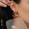 Wholesale Women's Maillard Style Geometric Tiger Eye Stone Imitation Pearl Stainless Steel Electroplated Earrings