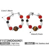 Wholesale Women's Maillard Style Geometric Tiger Eye Stone Imitation Pearl Stainless Steel Electroplated Earrings