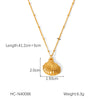 Wholesale Women's Marine Element Geometric Titanium Steel And Stainless Steel O Chain Pendant Necklace With Electroplating