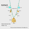 Wholesale Women's Marine Jewelry Octopus And Starfish Geometric Animal Zodiac Stainless Steel Titanium Steel Goldplated Pendant Braided Rope Clavicle Necklace