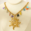 Wholesale Women's Marine Life Animal Style Stainless Steel Ball Chain Necklace With 18K Gold Electroplated Pendant