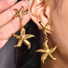 Wholesale Women's Marine Series Titanium Steel Geometric Diamond Earrings With Electroplating