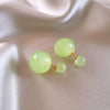 Wholesale Women's Matte Resin Geometric Round Doublesided Electroplated Earrings With Small Fresh Design