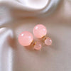Wholesale Women's Matte Resin Geometric Round Doublesided Electroplated Earrings With Small Fresh Design