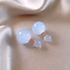 Wholesale Women's Matte Resin Geometric Round Doublesided Electroplated Earrings With Small Fresh Design