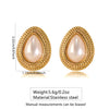 Wholesale Women's Medieval Geometric Pearl Stainless Steel Electroplated Earrings Highend Jewelry