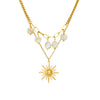 Wholesale Women's Medieval Minimalist Geometric Stainless Steel Goldplated Doublelayer Stacked Chain Necklace