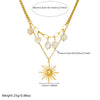 Wholesale Women's Medieval Minimalist Geometric Stainless Steel Goldplated Doublelayer Stacked Chain Necklace