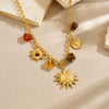 Wholesale Women's Medieval Minimalist Style Heart Shape Gold Plated Stainless Steel Pendant Necklace