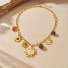 Wholesale Women's Medieval Minimalist Style Heart Shape Gold Plated Stainless Steel Pendant Necklace