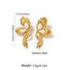 Wholesale Women's Medieval Style Geometric Butterfly Pearl Tassel Stainless Steel Stamped Earrings