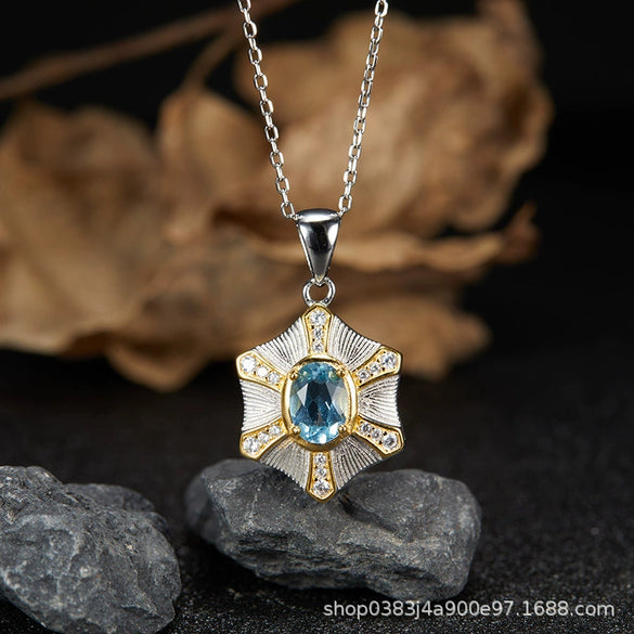 Wholesale Women's Medieval Style Geometric Diamond Gems Silver Earrings