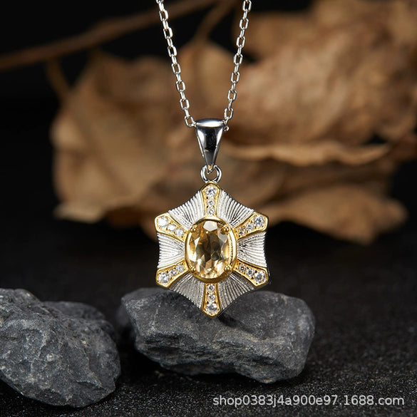 Wholesale Women's Medieval Style Geometric Diamond Gems Silver Earrings