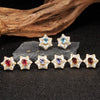 Wholesale Women's Medieval Style Geometric Diamond Gems Silver Earrings