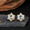 Wholesale Women's Medieval Style Geometric Diamond Gems Silver Earrings