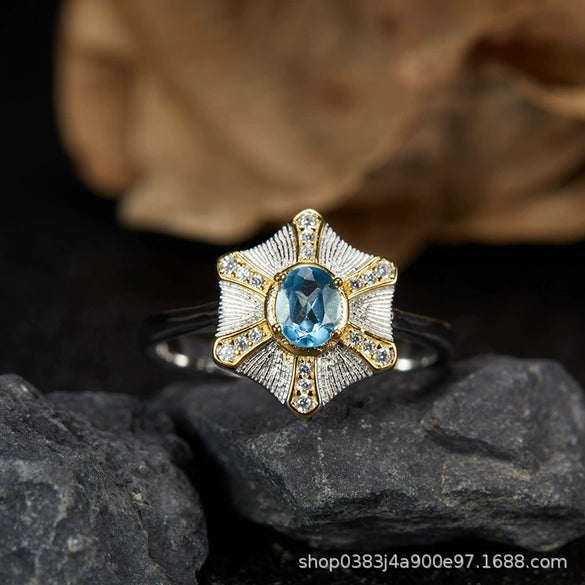 Wholesale Women's Medieval Style Geometric Diamond Gems Silver Earrings