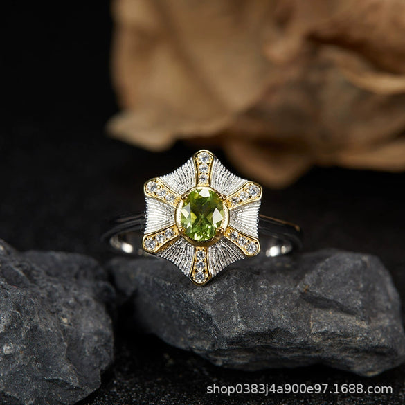 Wholesale Women's Medieval Style Geometric Diamond Gems Silver Earrings