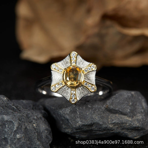 Wholesale Women's Medieval Style Geometric Diamond Gems Silver Earrings