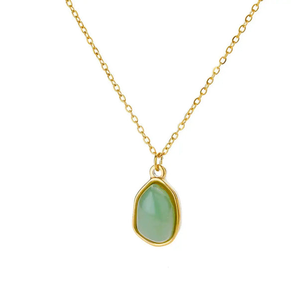 Wholesale Women's Medieval Style Gold Plated Geometric Oval Tiger Eye Pendant Necklace With Rope Chain