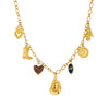 Wholesale Women's Medieval Style Gold Plated Stainless Steel Cross Cowboy Elements Pendant Necklace With Oshaped Chain