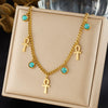 Wholesale Women's Medieval Style Goldplated Stainless Steel Cross Pendant Necklace