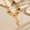 Wholesale Women's Medieval Style Heart Shape Goldplated Stainless Steel Oshaped Chain Pendant Necklace