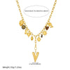 Wholesale Women's Medieval Style Heart Shape Goldplated Stainless Steel Oshaped Chain Pendant Necklace
