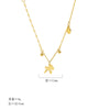 Wholesale Women's Medieval Style Real Gold Plated Titanium Steel Zodiac Horse Pendant Necklace With Irregular Chain