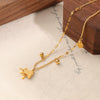 Wholesale Women's Medieval Style Real Gold Plated Titanium Steel Zodiac Horse Pendant Necklace With Irregular Chain