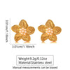 Wholesale Women's Medieval Style Stamped Stainless Steel Flower Pearl Earrings