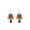 Wholesale Women's Medieval Vintage Earrings Alloy Artificial Tiger Eye Stone Pearl Ear Hooks Geometric Zirconia