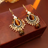 Wholesale Women's Medieval Vintage Earrings Alloy Artificial Tiger Eye Stone Pearl Ear Hooks Geometric Zirconia
