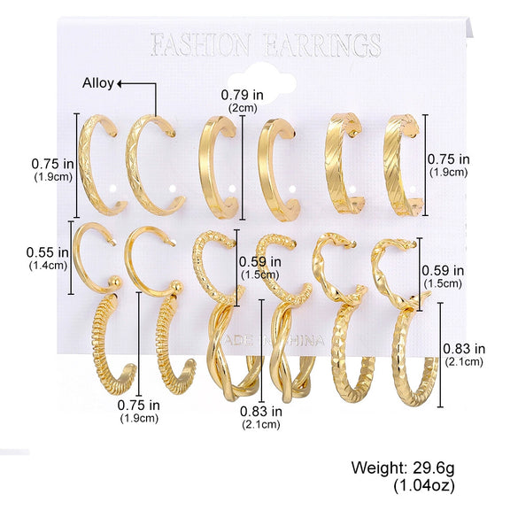 Wholesale Women's Metal Alloy Geometric High Sense Earrings Set With Pearls