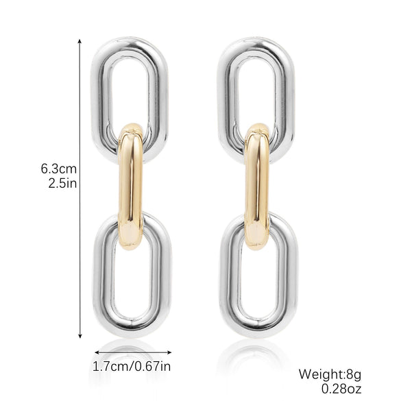 Wholesale Women's Metal And Acrylic Geometric Creative Exaggerated Electroplated Earrings