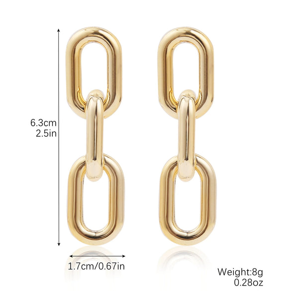 Wholesale Women's Metal And Acrylic Geometric Creative Exaggerated Electroplated Earrings