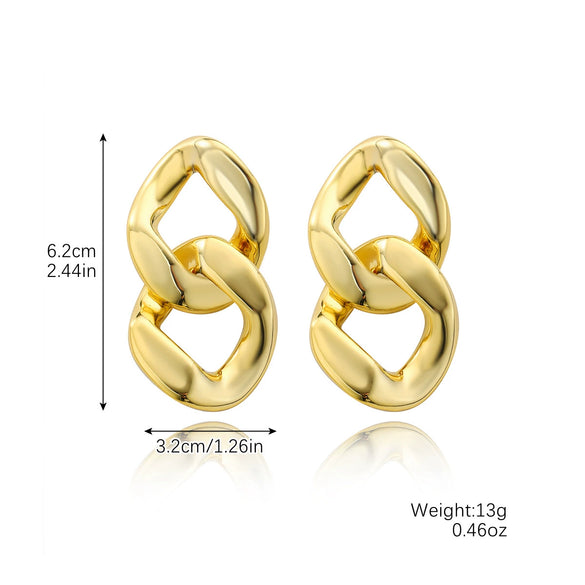 Wholesale Women's Metal And Acrylic Geometric Creative Exaggerated Electroplated Earrings