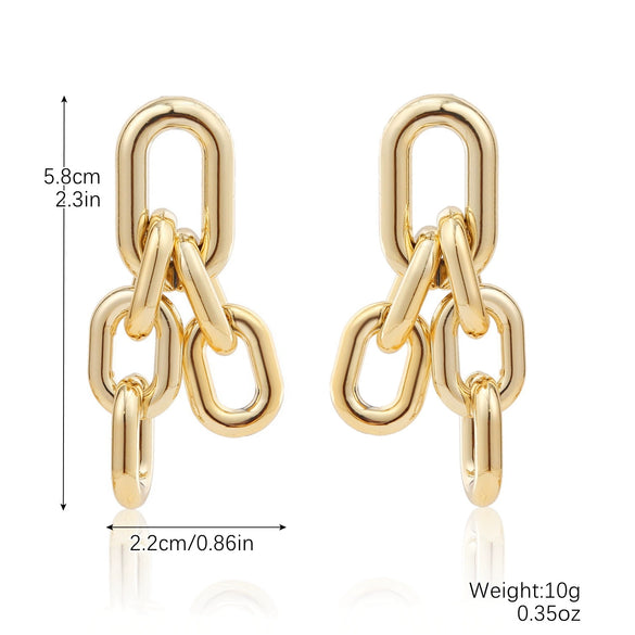 Wholesale Women's Metal And Acrylic Geometric Creative Exaggerated Electroplated Earrings