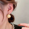 Wholesale Women's Metal Brushed Geometric Heart Shape Electroplated Earrings